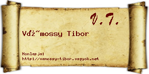 Vámossy Tibor névjegykártya